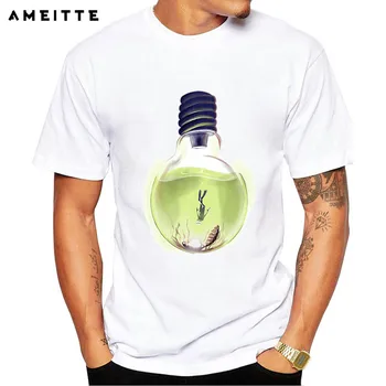 Kūrybos lemputės, T-Marškinėliai, vyriški Hipster Atvėsti Vasaros Aukštos Kokybės Patogūs Vyrų Viršuje Tee