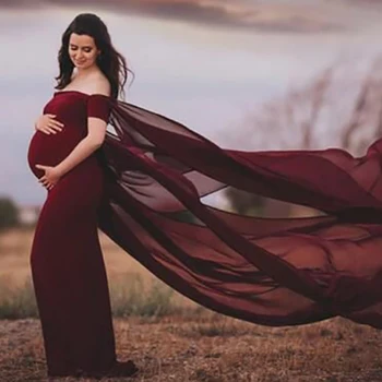 Elegantiškas Motinystės Suknelės Už Nuotrauką Šaudyti Šifono Nėštumo Suknelė Fotografijos Prop Maxi Suknelė Suknelės Nėščioms Moterims, Drabužiai