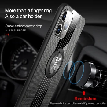 CASEIER Audinio, Odos Dėklai iPhone 11 Pro X XS XR Atnaujinti Piršto Žiedą, Automobilių Magnetinis Laikiklis Telefono 