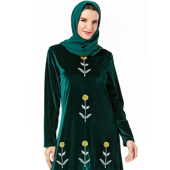 Naujas Musulmonų Suknelė Dubajaus Mados Arabijos Plius Dydis Moterų Artimuosiuose Rytuose Islamo Augalų Išsiuvinėti Turkijos, Maroko Kimono Pakistanas