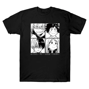 Anime Harajuku T-Shirt Mano Herojus Akademinės Bendruomenės Shoto Todoroki Bakugou Anime Viršūnes Tees