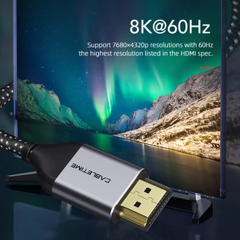 CABLETIME 8K HDMI Kabelis HDMI 2.1 8K/60Hz 48Gbps Ultra Plonas Audio Video Koaksialinis Core 8K Splitter Perjungti PS4 Nešiojamas C326