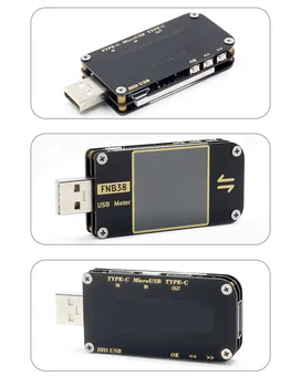 FNB38 Dabartinės Voltmeter Metrų USB Testeris QC4 + PD3.0 2.0 Greito Įkrovimo Testeris, Matuoklis Mobiliojo Energijos Detektorių Akumuliatoriaus Testas