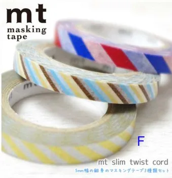 MT Washi Tape 6mm*10m*3 Slim Deco Twist Laido Izoliacine Juosta 
