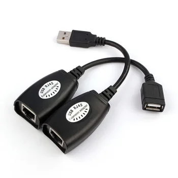 Kaycube Karšto Pardavimo USB 2.0 Išplėtimo Extender Adapteriu Iki 150ft Naudojant CAT5/CAT5E/6 RJ45 Lan Tinklo Ethernet Kartotuvas Kabelis