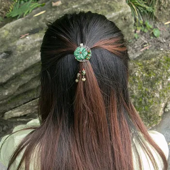 Yanting Vintage Stiklas, Glazūruoti Gėlių Nagus Moterų Etninės Vario Lydinio Kinų Stiliaus Plaukų Segtuku Prisegti Moterų Plaukų Papuošalai 081