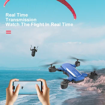 2020 Naujas RC Drone 4k 5MP HD Kamera, Wifi Fpv Sraigtasparnis, Mėlynos Ir Juodos Spalvos, Sulankstomas Quadcopter Vaikams Dovana