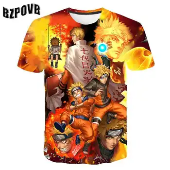 2019 naujas Vasaros Vyrų Mados Viršūnes T-shirt Naruto 3D T-marškinėliai Vyrams trumpomis Rankovėmis Spausdinti Atsitiktinis Dirbti, T marškiniai