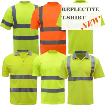 Didelio matomumo saugos darbo marškinėlius kvėpuojantis šviesą atspindintys drabužiai, saugos drabužiai, saugos polo marškinėliai