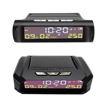 AN01/02 Protingas, Skaitmeninis Laikrodis, PSSS Saulės Automobilių Skaitmeninis Laikrodis su LCD Laiką Data-Automobilių Temperatūros Ekranas Auto Interjero Priedai