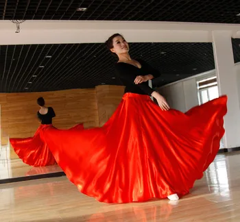 Pilvo Šokio Kostiumai Ilgai Šokio Suaugusių Moterų Sijonas Panele Raudona Ding Sijonas Garsiausių Big Swing Sijonas Veiklos Čigonų Dancewear