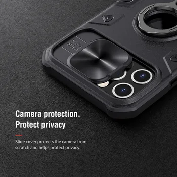 IPhone 12 Pro Max Atveju NILLKIN CamShield Šarvai Skaidrių Kameros Apsaugoti Privatumą Žiedo atramą sunku Galinio Dangtelio iPhone12 mini