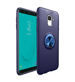 Stendas atveju Silikono Žiedas su Samsung Galaxy J6 2018 Mėlyna