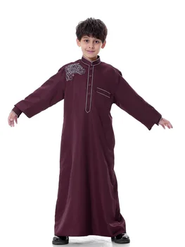 Turkijos Musulmonų Vaikai Abaja Jubba Thobe Kimono Berniukas Thobe Thawb Caftan Vaikams Islamo Drabužių Ilgas Mantijas Suknelė Dubajus Arabų