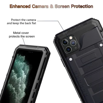 IP68 Lygio Vandeniui Telefono dėklas Skirtas iPhone 11 Pro XS MAX XR X 8 7 6 6s Plius 360 Visas apsauginės Plėvelės Metalo Silikono Atveju Padengti