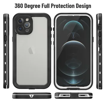 Shellbox Vandeniui Atveju iPhone 12 Pro Max 360 Visas Apsaugos Atveju iPhone, 11 Pro Max X XS XR Slidinėjimas, Plaukimas Dangtis