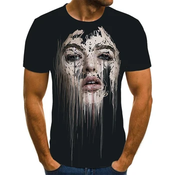 2020 Vyrų Siaubo, T-marškinėliai, Mados Vasaros Naujus Produktus vyriški trumpomis Rankovėmis T-shirt Atsitiktinis 3D Zombie Spausdinti Vyrų Roko T-shirt