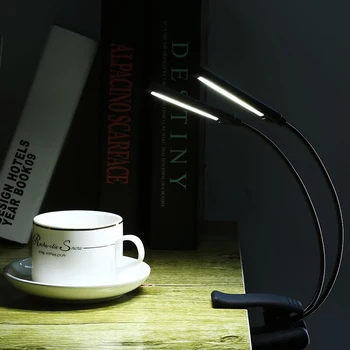 Lanksti Įrašą Apie Knygą Šviesos USB Įkrovimo Dviguba LED Lempa Stalas Stalo Nešiojami Žibintai Muzikos Stovėti Orkestras Lempos