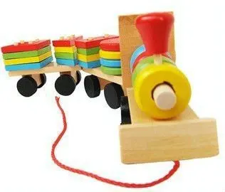 Formos Trijų Skyrių Blokai Automobilių Mažas Traktorius, Traukinys Aplinkos Apsaugos Medinis Žaislas Traukinio žaislai vaikams