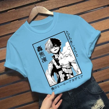 Shoto Todoroki Mano Herojus Akademinės Bendruomenės Moterų Marškinėliai Atsitiktinis Harajuku Anime Marškinėliai Vyrams, Drabužiai