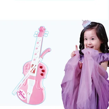 Modeliavimo Elektrinio Smuiko Muzikos Instrumentai Žaislas Su Šviesos Ir Garso Vaikas Dovanų Aplinkos Apsaugos Patvarus -Rožinė Mėlyna