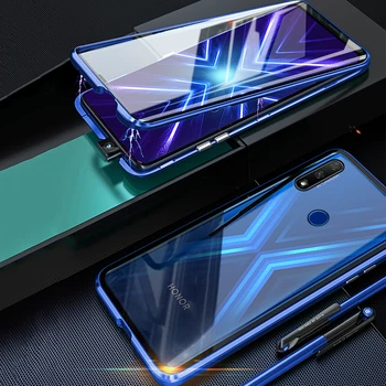 Magnetinio Dvipusis Stiklo Atveju Huawei Honor 9x Atvejais Huawei Honor 9x Premium Pasaulinės Metalo Atveju Dėl Honer 9 X X9 STK-LX1