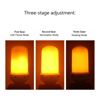 Led lemputė Kūrybinės 3 režimai+Gravity Jutiklis Liepsnos Šviesos E27 LED E26 Liepsnos Poveikio, Gaisro Lemputės Mirgėjimas Emuliacija Dekoro Lempos