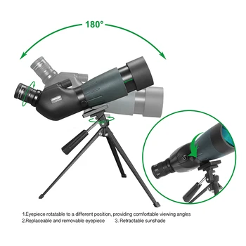 20-60X Zoom Spotting scope su Trikoju Telefono Turėtojas 60mm Optinis Objektyvas HD Vizija Monokuliariniai Teleskopas Paukščių stebėjimo Vandeniui