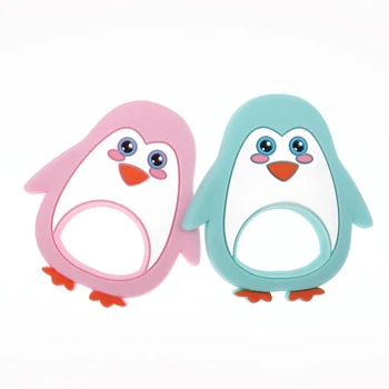 Whosale Silikono Penguin Baby Teethers Ežys 10vnt Bpa Free Kūdikiui Kramtyti Kramtyti Karoliai Pakabukas Priedai Slaugytojų Dovanos