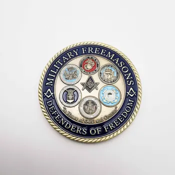 Didelis Jungtinės amerikos valstijos Freemason Monetos Laisvės Gynėjų Atminimo 50mm Monetų JAV Karinės Metalo, Akrilo Lange