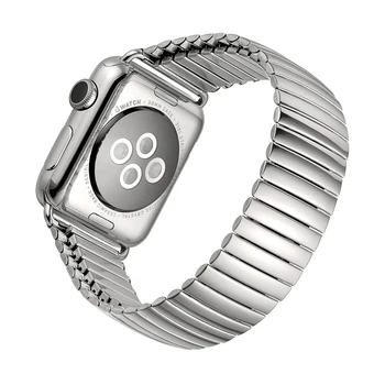 Elastinga nerūdijančio plieno dirželis apple watch band 44mm 40mm ištraukiamas metalo riešo apyrankę, diržą watchband už iwatch 5 4 3 2 1