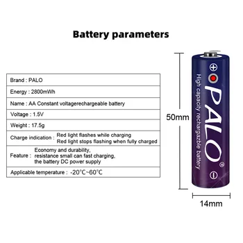 8pcs 1,5 V AA Baterijos Įkraunamos AA Li-ion Baterijos Lithuim Baterijas Elektros Žaislas, Žibintuvėlis, Laikrodis Pelės