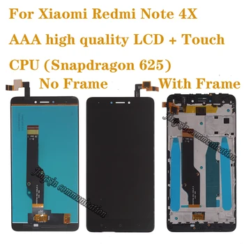 AAA aukštos kokybės Xiaomi Redmi pastaba 4X LCD Ekranas Jutiklinis Ekranas skaitmeninis keitiklis Skirtas Redmi 4 pastaba Pasaulio versija (Snapdragon 625)
