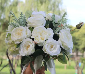 2019 Naują Atvykimo Nuotakos Puokštės Moterų Vestuvių Dirbtinių Gėlių Puokštė Studija Vestuvių Foto Modeliavimo, Turintis Gėlių