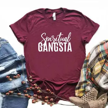 Dvasinis Gangsta Spausdinti Moterų Tshirts Medvilnės Atsitiktinis Juokingi Marškinėliai Lady Viršuje Tee Hipster 6 Spalvos NA-733