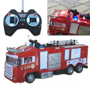 4channel 2.4 G radijo bangomis valdomas automobilis modeliavimas nuotolinio valdymo gaisrinės gaisrinė mašina su purškimo funkcija, nuotolinio valdymo automobilio modelis