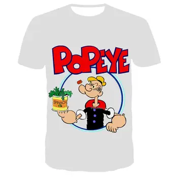Mados Atsitiktinis Kvėpuojantis Vyrų Spausdinimo Viršūnės Vasarą Šortai Tee Mados Naujų Vyrų Topai Marškinėliai Naujausias Mados Popeye atspausdintas T-shirt