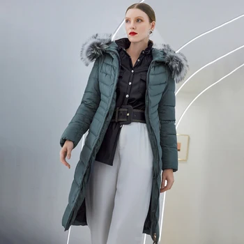 Simplee Elegantiškas žiemos moterų parko paltai puffer jacket 2020 Naujas prekės ženklas ilgai šilti paltai striukės Mados dizaino kamšalu striukė moteriška
