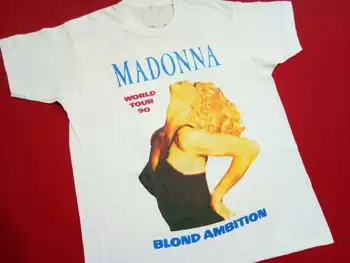 Madona Blondinė Ambicijų World Tour Medvilnės, Baltos Spalvos Unisex Visi Dydis Marškinėliai L735