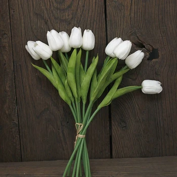 10vnt Dirbtinis Tulip Gėlių Ilgas Stiebas Puokštė Nekilnojamojo Touch Modeliavimas Gėlių Namo Kambaryje Šalis, Vestuvių Dekoravimas