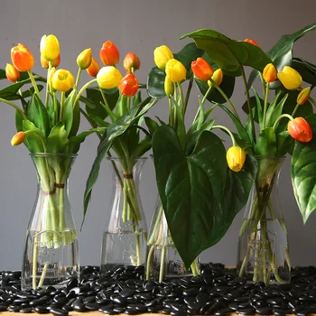 1 Puokštė Naujas Silikono Tulpių Dirbtinių Gėlių 40cm Nekilnojamojo Touch Padirbtų Augalų Puokštės, Vestuvių Dekoravimas, Namų Garen Acceeeories