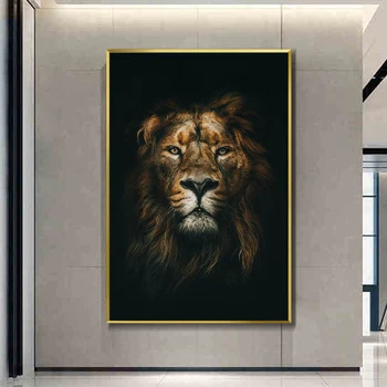 Didelio Dydžio Laukinės Afrikos Liūto Galva, Menas, Plakatų ir grafikos Gyvūnų Meno Drobė Paveikslų ant Sienos Menas Nuotraukos Namų Sienų Dekoras
