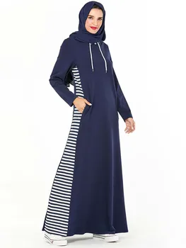 Islamo Drabužių Dubajus Arabų Gobtuvu Tracksuit Ilga Suknelė Moterims Musulmonų Juostele Sporto Bėgiojimas Maxi Suknelė Vaikščioti Dėvėti Šoninių Kišenių