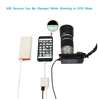Žaibo Konvertuoti į USB Jungtį SLR Fotoaparato Adapteris Mokamas Telefono Tarpusavio Perdavimo Konverteris, Skirtas 