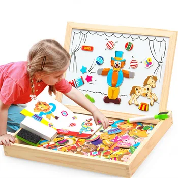 Daugiafunkcinis Mediniai Žaislai Vaikams 3d Dėlionės, Žaislų, Vaikų, Švietimą Gyvūnų Medinės Lentos Vaikų Piešimo Žaislai