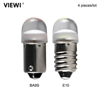 4pcs T4W BA9S E10 ampulä-led lemputės šviesos 6 V 12V 24v 0,5 W mini lemputė 6, 12 V Automobilio Interio Apšvietimo Auto priemone lempos