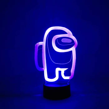 3D usb Iliuzija, Žaidimas Tarp Mūsų LOGOTIPAS LED Jutiklis lempos Atmosfera Naktiniai Naktį Žibintai su nuotolinio valdymo vaikų gimtadienio dovana